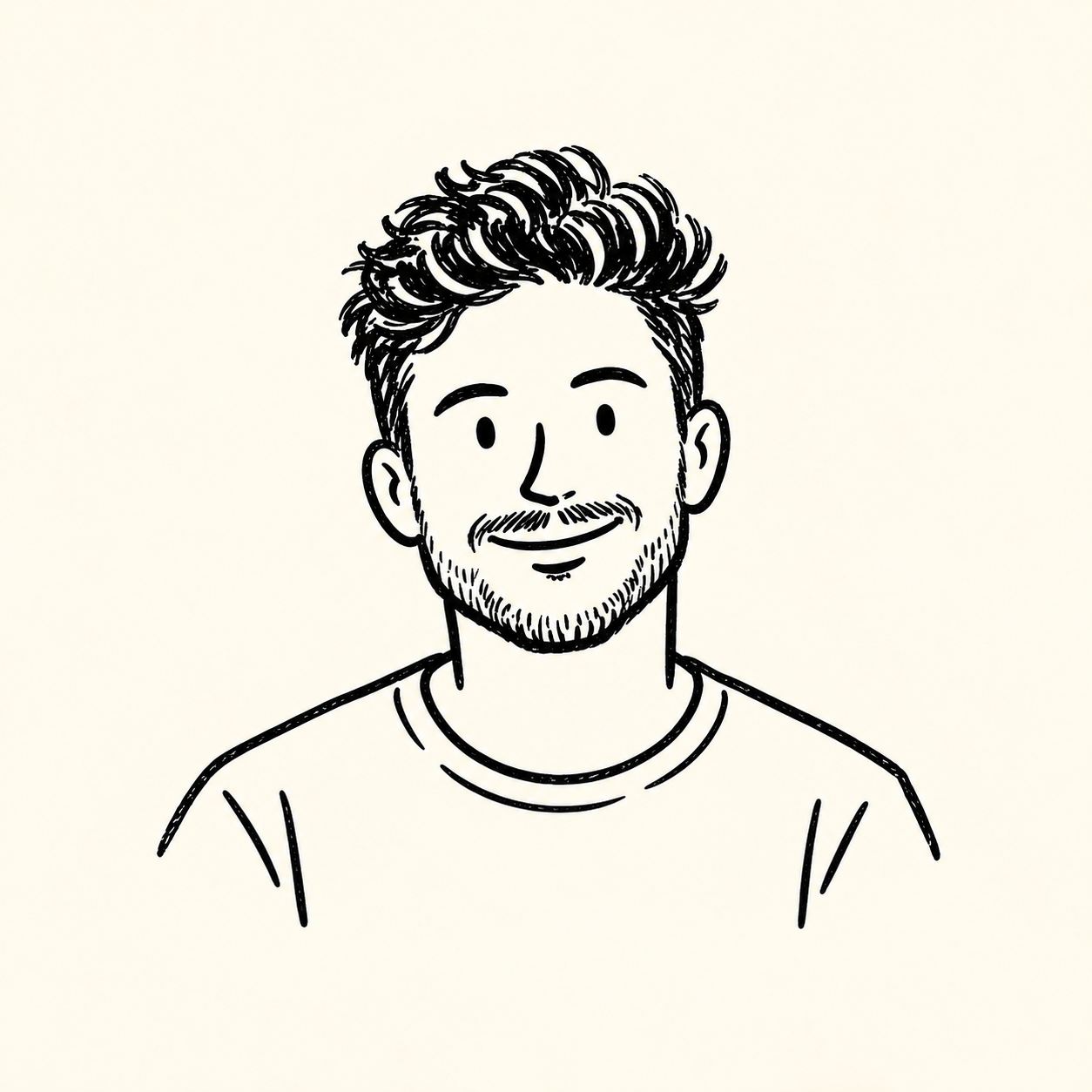 Illustrated portrait of Hugh