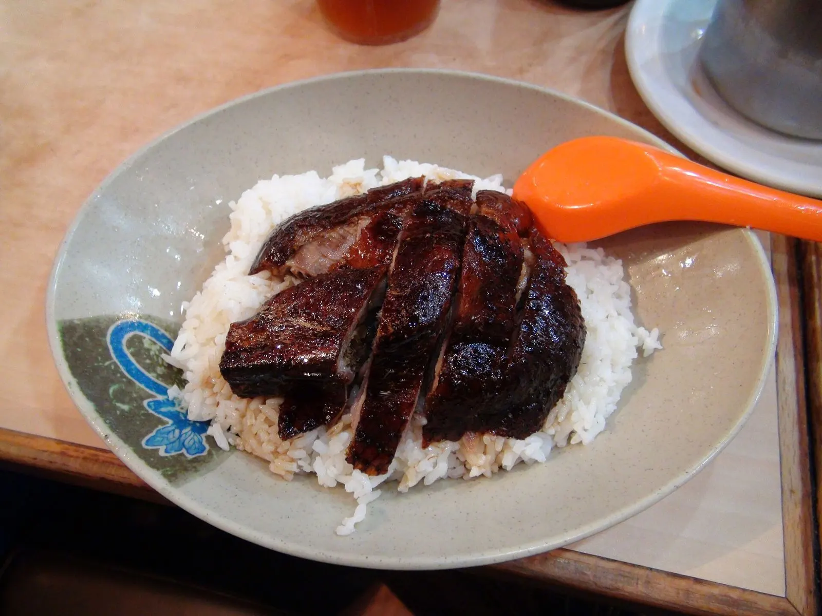 A plate of roast goose on rice at Yat Lok