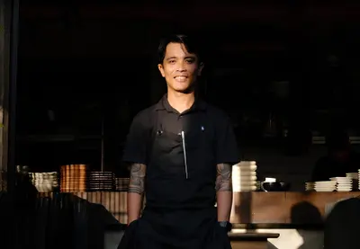 Putu Agus, head chef of Toro Dining, in the restaurant's kitchen in Ubud, Bali